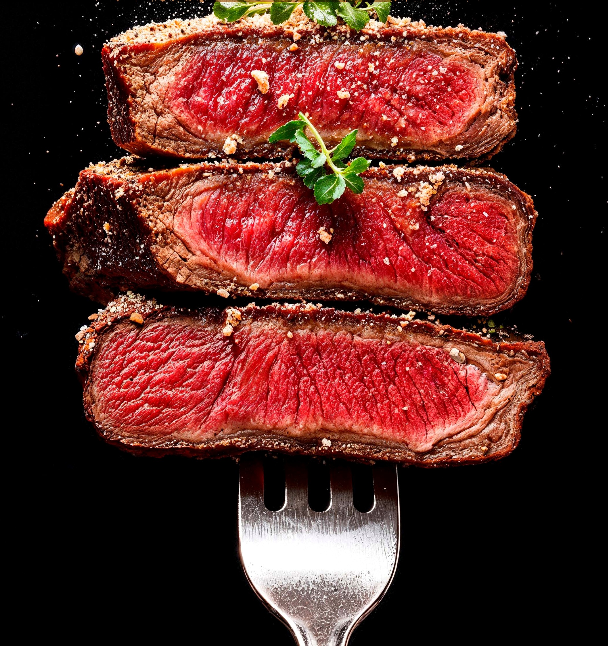 A perfectly seared steak